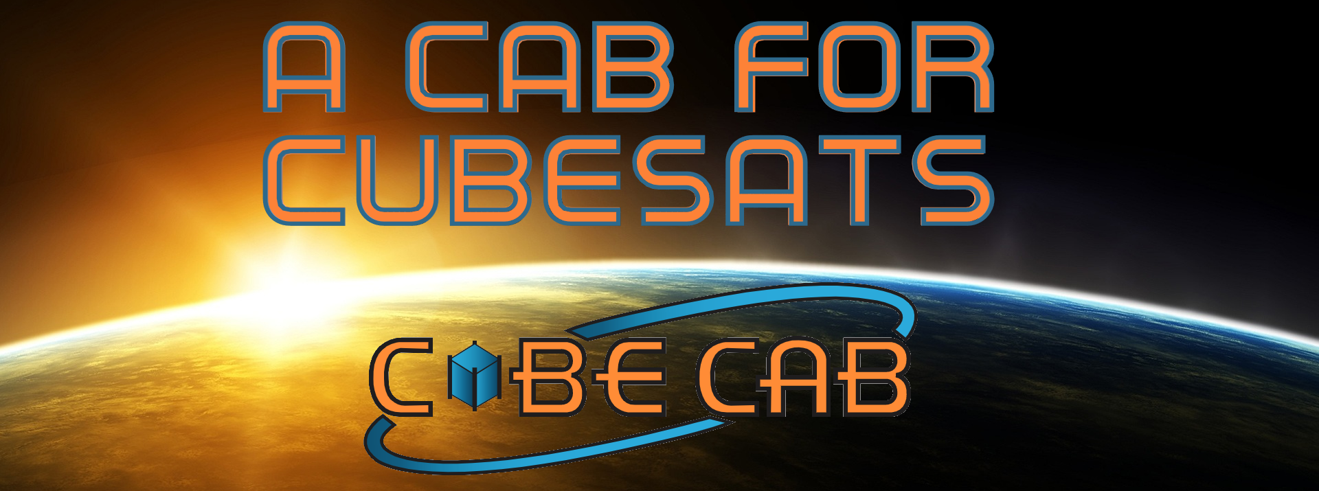 A CAB FOR CUBESATS also showing the Cubecab Logo - links to the Mission page